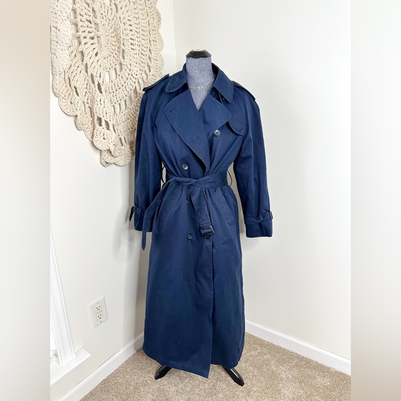 London Fog | Jackets & Coats | London Fog Navy Blue Wool Lined Vintage Trench  Coat Size 2